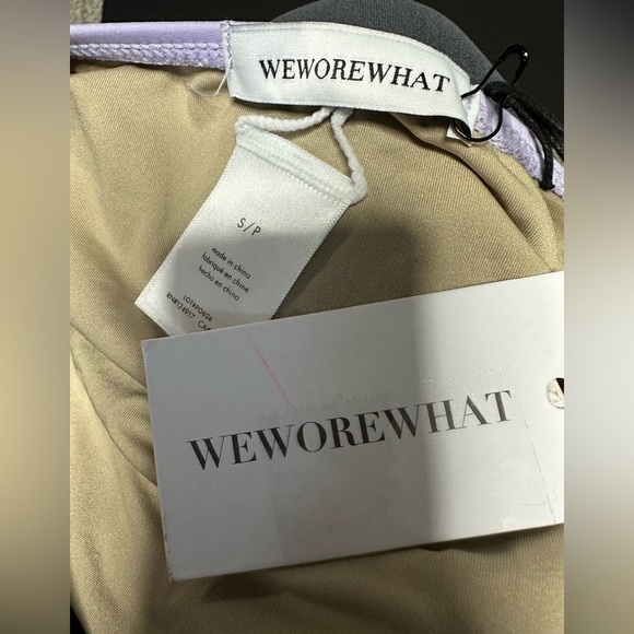 WEWOREWHAT Swim Bikini Bottoms High Cut Lavender Lilac Small NWT - Picture 5 of 8